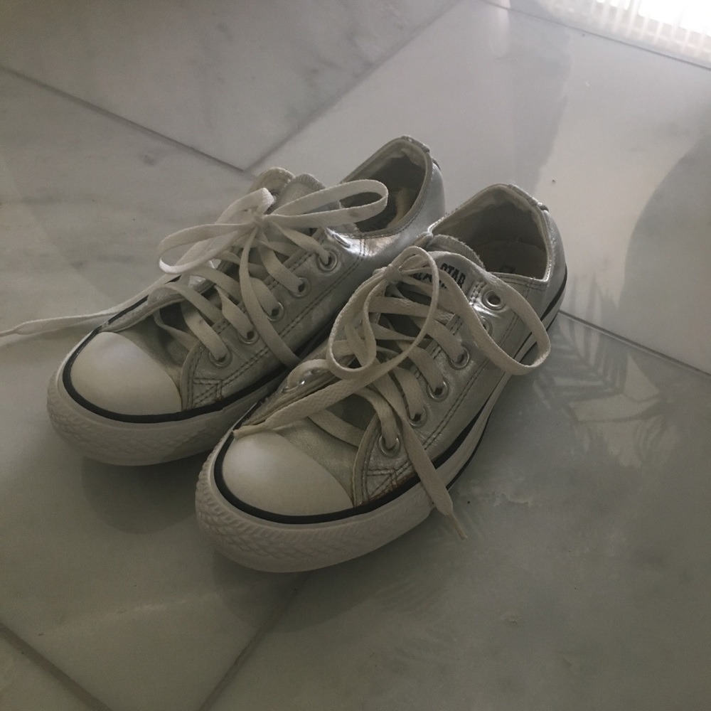 Converse Metallic Silver Sneakers